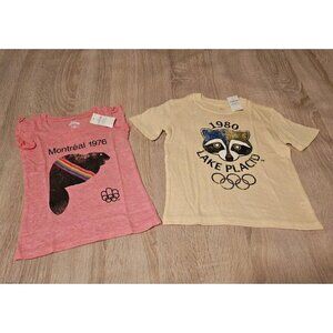 Lot Of 2 Baby Gap Girls Size 3t Canadian Olympics Tshirts Beaver Raccoon New